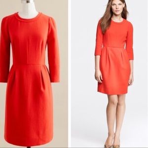 J.Crew Teddie Crepe Dress bright Red 0